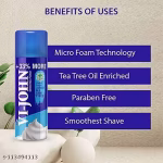 VI-JOHN Shaving Foam For Men, Enriched With Tea Tree Oil - 400gm